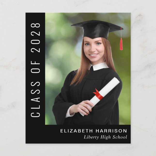 Papier Budget Simple Photo Black Graduation (Devant)