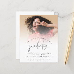 Papier Budget Simple Photo Graduation 2022 Invitation de 