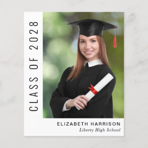 Papier Budget Simple Photo Graduation Faire-part