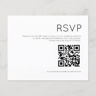 Papier Budget Simple QR Code Noir et Blanc Mariage RSVP