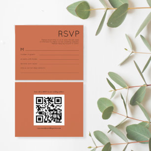Papier Budget Simple QR Code Terracotta Mariage RSVP
