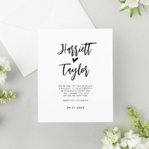 Papier BUDGET Simple Romantique Lovely Mariage de script 