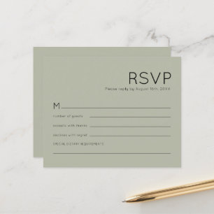 Papier Budget Simple Soft Sage Vert Mariage RSVP