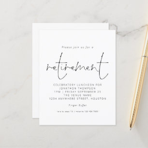 Papier Budget Simple Typographie Retraite Invitation
