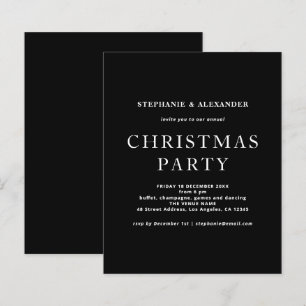 Papier Budget Simple White Black Christmas Party