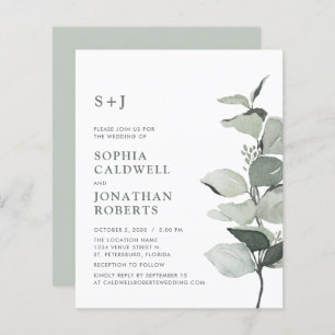 Papier Budget Site Web RSVP Sage Eucalyptus Mariage Invit