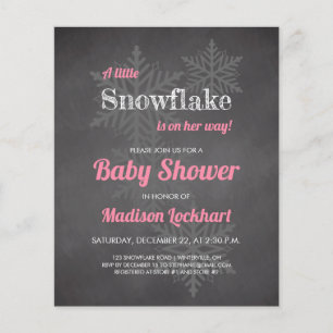 Papier Budget Snowflake Chalkboard Baby shower rose