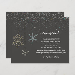 Papier Budget Snowflakes Holiday Moving Faire-part