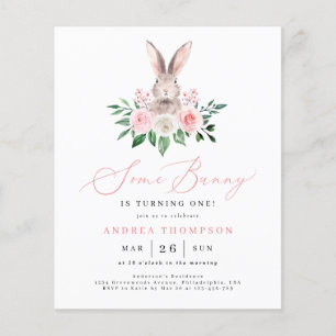Papier Budget Some Bunny Teint Rose Floral Premier Annive