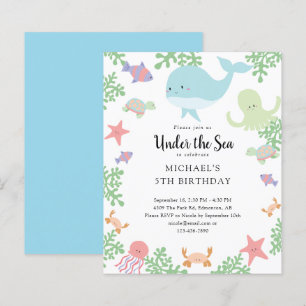 Papier Budget sous la mer Anniversaire Cute Pastel Océan