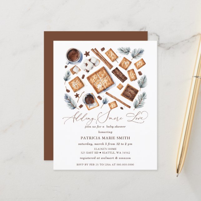 Papier Budget S'Plus D'Amour Baby shower Neutre Pour Les  (Devant/Arrière en situation)