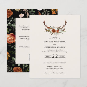 Papier Budget stag noir blanc élégant détails mariage