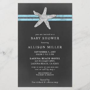 Papier Budget Starfish Beach Baby shower Invitation