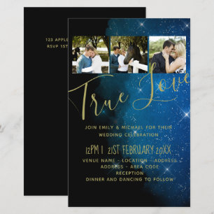 Papier BUDGET Starry Night Marine Gold A9 Mariage Invite
