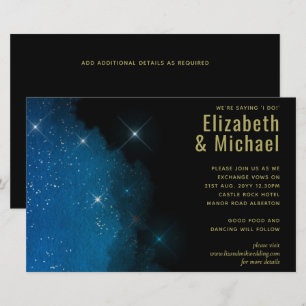 Papier BUDGET Starry Night Marine Gold A9 Mariage Invite