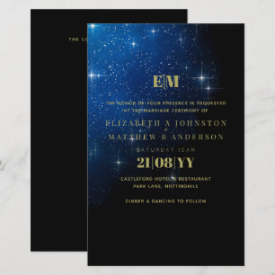 Papier BUDGET Starry Night Marine Gold A9 Mariage Invite