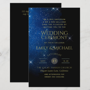 Papier BUDGET Starry Night Marine Gold A9 Mariage Invite