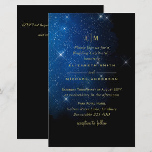 Papier BUDGET Starry Night Marine Gold A9 Mariage Invite