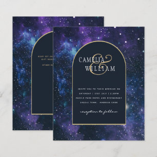 Papier BUDGET Starry Nuit violet bleu mariage INVITE