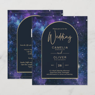 Papier BUDGET Starry Nuit violet bleu mariage INVITE
