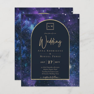 Papier BUDGET Starry Nuit violet bleu mariage INVITE