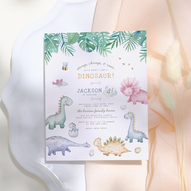 Papier Budget Stomp, Chomp & Roar Dinosaur Anniversaire (Créateur téléchargé)