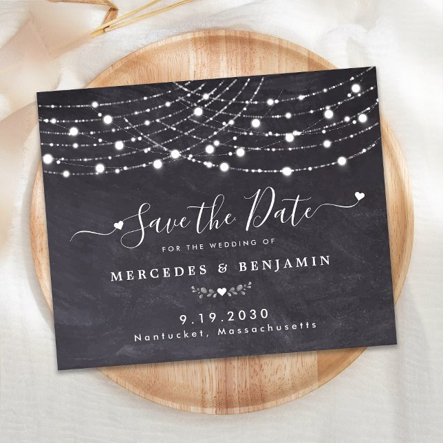 Papier Budget String Lumières Mariage Enregistrer La Date (Créateur téléchargé)