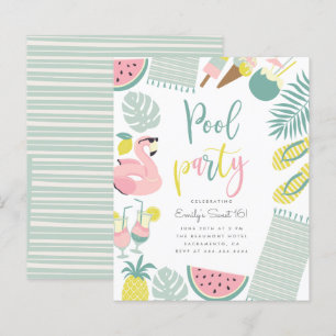 Papier Budget Summer Pool Party Script Sweet 16 Anniversa