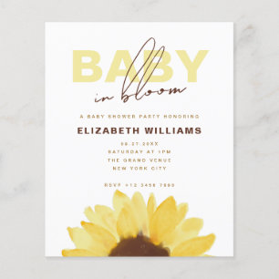 Papier Budget Sunflower Baby in Bloom Shower Party
