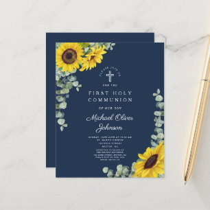 Papier Budget Sunflower Eucalyptus Blue First Communion
