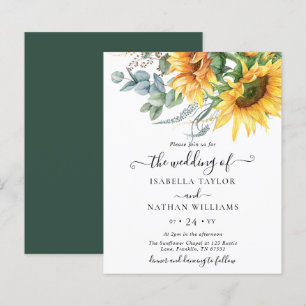 Papier Budget Sunflower Eucalyptus Faire-part de mariage