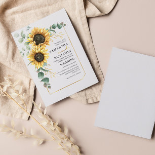 Papier Budget Sunflower Eucalyptus Faire-part de mariage