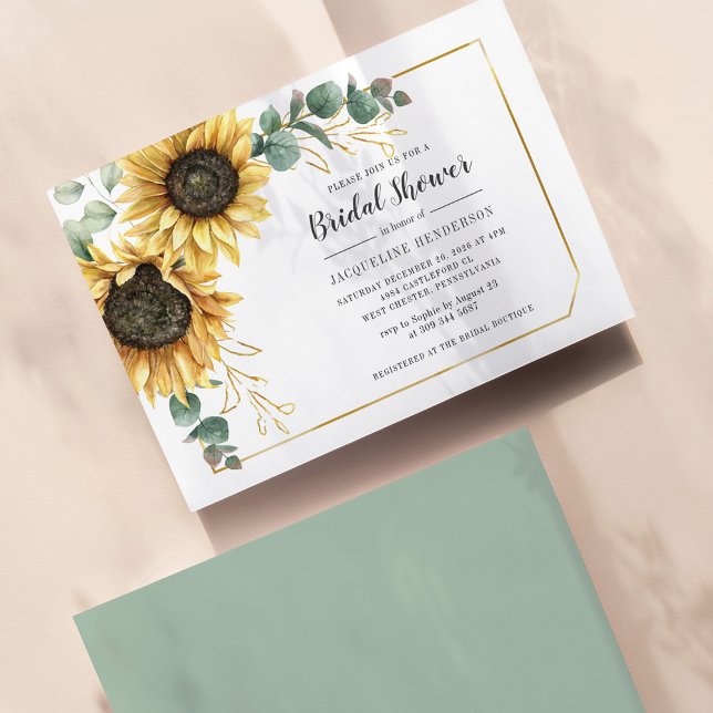 Papier Budget Sunflower Eucalyptus Fête des mariées flora (Créateur téléchargé)