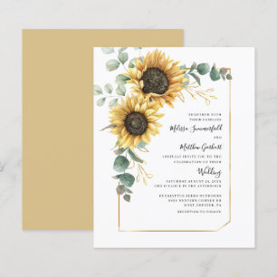 Papier Budget Sunflower Eucalyptus Floral Mariage Invitat