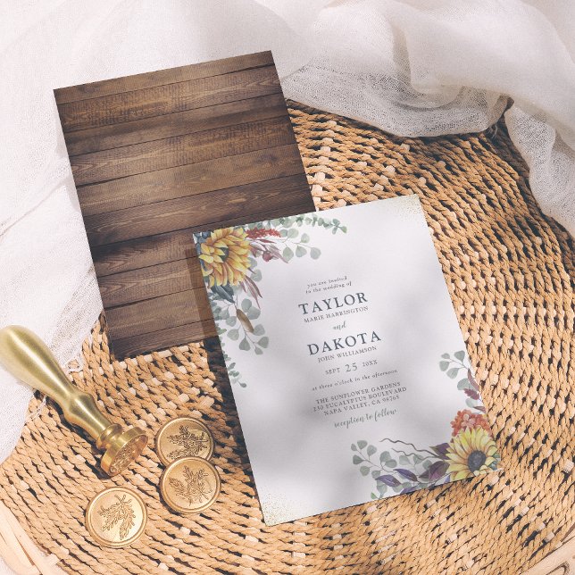 Papier Budget Sunflower & Eucalyptus Mariage de verdure (Créateur téléchargé)