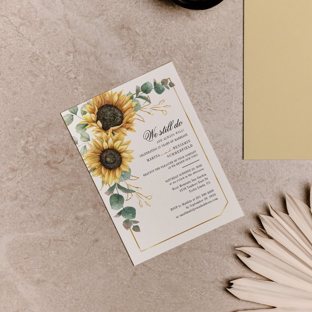 Papier Budget Sunflower Eucalyptus Mariage Vow Renouvelle (Créateur téléchargé)