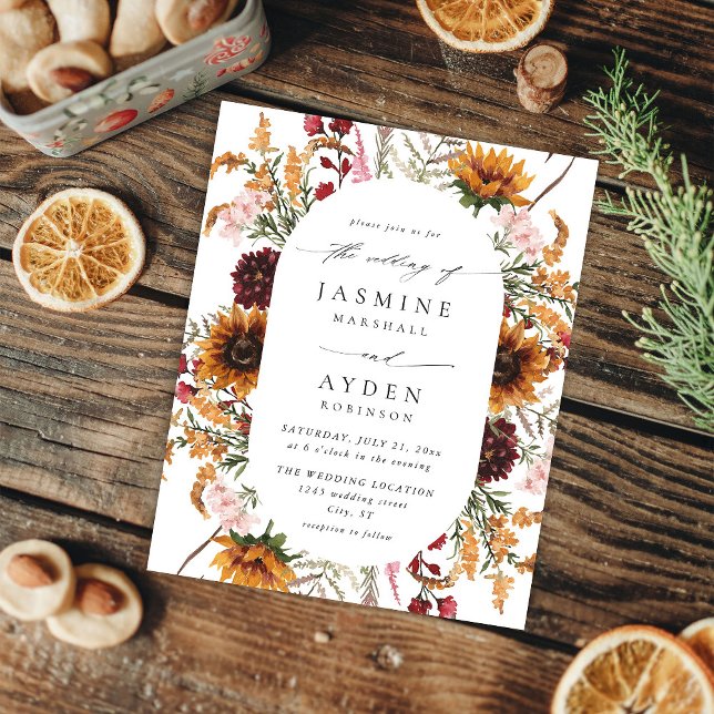 Papier Budget Sunflower & Fleur sauvage Floral Mariage (Créateur téléchargé)