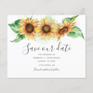 Papier Budget Sunflower Watercolor Wedding Enregistrer La