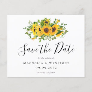 Papier BUDGET Sunflower Wedding Enregistrer La Date
