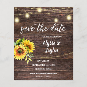 Papier Budget Sunflower, Wood & Lights Enregistrer la dat