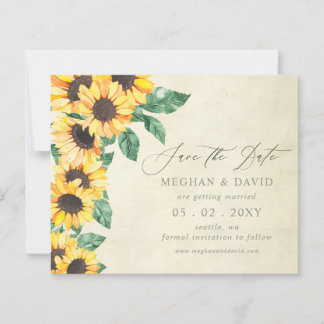 Papier Budget Sunflowers Garden Floral Save the Date