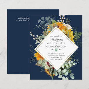 Papier Budget Sunflowers Greenery Mariage Invite