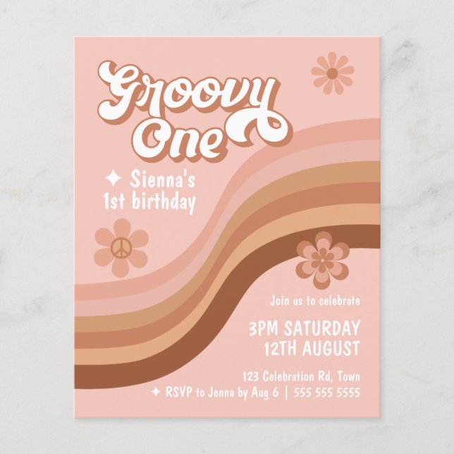 Papier Budget Super Un Retro Daisy Rose 1er Anniversaire (Devant)