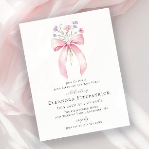 Papier BUDGET SURPRISE 40e anniversaire Invitation rose B