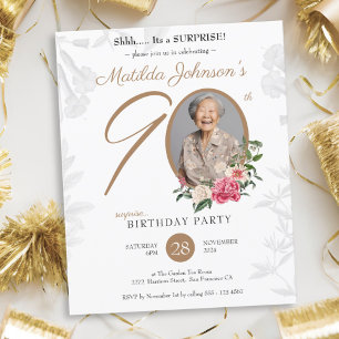 Papier Budget Surprise 90e anniversaire Invitation de fêt