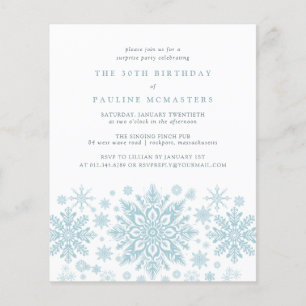 Papier BUDGET SURPRISE fête 30e anniversaire Snowflake
