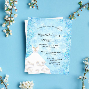 Papier Budget Sweet 16 hiver merveilleuse robe invitation
