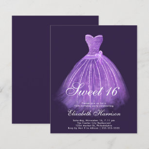 Papier Budget Sweet 16 Purple Gown fête d'anniversaire