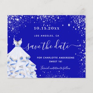 Papier Budget Sweet 16 robe bleue royale enregistrer la d