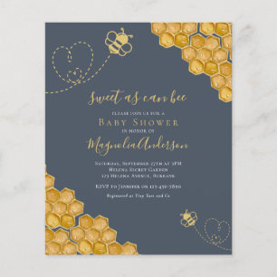 Papier Budget Sweet as Can Bee Baby shower Invitation